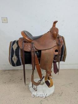 2-1344 15.5 inch Used McCall Mclite Western All Around Saddle Regular Tree