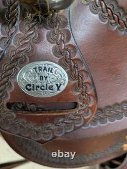 2-1350 15 inch Used Circle Y Western Gillette Trail Saddle Wide Tree