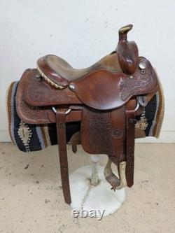 2-1372 15 inch Used Circle Y Western All Around Roping Saddle Regular Tree