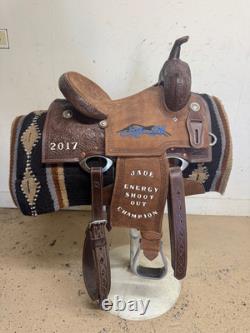 2-1385 14 inch Used Corriente Western Trophy Barrel Saddle