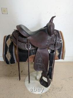 2-1392 15 inch Used Circle Y High Horse Western Oyster Creek Trail Saddle X-Wide