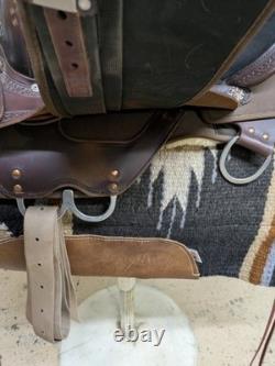 2-1397 17 inch Used Circle Y High Horse Western Rosebud Trail Saddle Wide Tree
