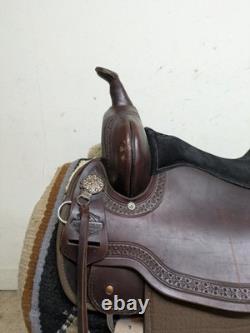 2-1397 17 inch Used Circle Y High Horse Western Rosebud Trail Saddle Wide Tree