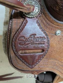 2-1401 15 inch Used Scott Thomas Western Ranch Cutting Saddle