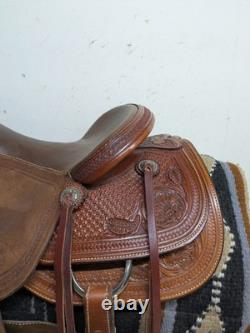 2-1401 15 inch Used Scott Thomas Western Ranch Cutting Saddle