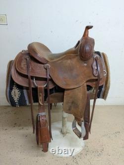 2-1402 14.5 inch Used Scott Thomas Western Ranch Cutting Saddle