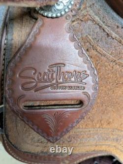 2-1402 14.5 inch Used Scott Thomas Western Ranch Cutting Saddle