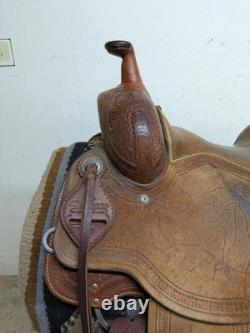 2-1402 14.5 inch Used Scott Thomas Western Ranch Cutting Saddle