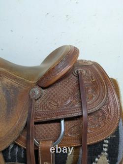 2-1402 14.5 inch Used Scott Thomas Western Ranch Cutting Saddle