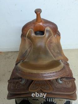 2-1402 14.5 inch Used Scott Thomas Western Ranch Cutting Saddle
