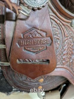 2-1403 15 inch Used Circle Y High Horse Western Trail Saddle Mequite W-Tree 2-1403 15 inch Used Circle Y High Horse Western Trail Saddle Mequite W-Tree