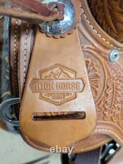 2-1415 15 inch Used Circle Y High Horse Western Oyster Creek Trail Saddle X-Wide