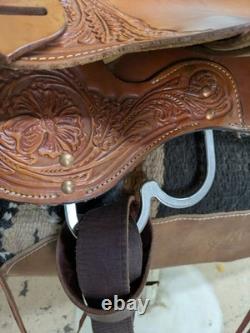 2-1415 15 inch Used Circle Y High Horse Western Oyster Creek Trail Saddle X-Wide
