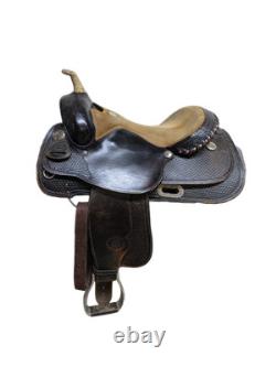 2-1424 15.5 inch Used Billy Cook Western Reining Saddle #1605