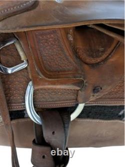 2-1475 14 inch Used Jeff Smith Cowboy Collection Western Team Roping Saddle