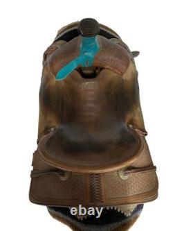 2-1475 14 inch Used Jeff Smith Cowboy Collection Western Team Roping Saddle