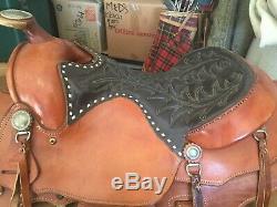 2 Western Arabian Saddles- Leather Tooled Pleasure Trail Horse Tack Set