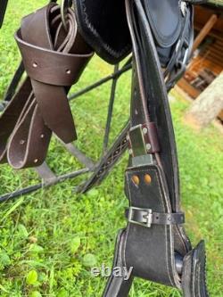 2024 Circle Y Omaha 16 Flex2 Trail Endurance Saddle-Hornless-Wide Tree-Black