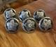 6 Salinas Iron Conchos Saddle Screw Back Sterling Silver Hansen Western Set