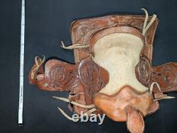 8 Mini Western Horse Saddle Handmade Tooled Leather Used Fun And Cool