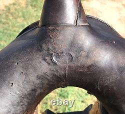 ANTIQUE High Back Slick Fork 16 Vintage STELZIG Western Saddle Leather 1895