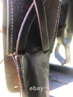 ANTIQUE High Back Slick Fork 16 Vintage STELZIG Western Saddle Leather 1895