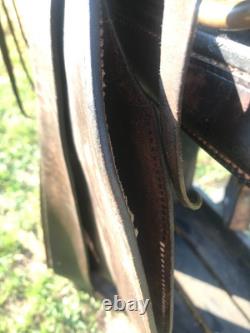 ANTIQUE High Back Slick Fork 16 Vintage STELZIG Western Saddle Leather 1895