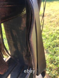 ANTIQUE High Back Slick Fork 16 Vintage STELZIG Western Saddle Leather 1895