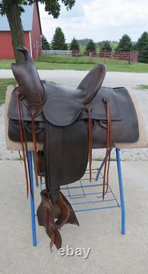 ANTIQUE saddle collectible Cowboy western High back Marks Bros Saddlery Omaha NE