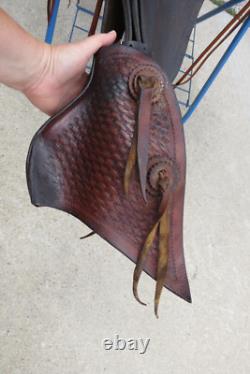 ANTIQUE saddle collectible Cowboy western High back Marks Bros Saddlery Omaha NE