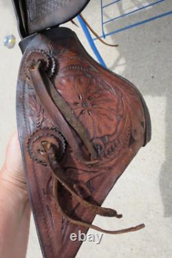 ANTIQUE saddle collectible Cowboy western High back Marks Bros Saddlery Omaha NE