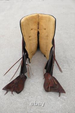 ANTIQUE saddle collectible Cowboy western High back Marks Bros Saddlery Omaha NE