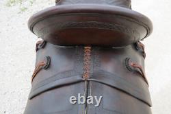 ANTIQUE saddle collectible Cowboy western High back Marks Bros Saddlery Omaha NE