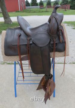 ANTIQUE saddle collectible Cowboy western High back Marks Bros Saddlery Omaha NE
