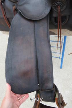 ANTIQUE saddle collectible Cowboy western High back Marks Bros Saddlery Omaha NE