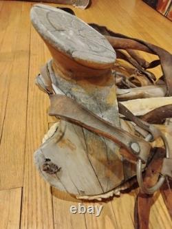 AUTHENTIC ANTIQUE 1800s MEXICAN MONTURA WORKING SADDLE VAQUERO RANCH SADDLE