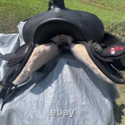 Abetta AirLite Western Trail Endurance Saddle 16 Seat 7 Gullet Wide Tree