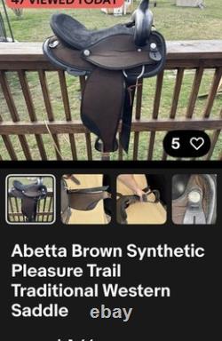 Abetta Brown Synthetic Pleasure Trail Traditional Western Saddle