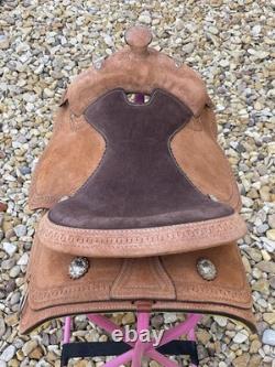 Adult Roughout Leather Western Horse Training Saddle 15/16/17 Inch Free Shipping