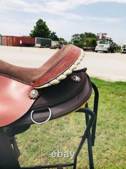 Adult Synthetic Leather Western Hybrid Horse Saddle 14 to 18 Free Shipping