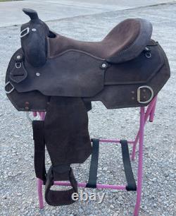 Adult Western Roughout Leather Work Saddle Comfort Ride 15/16/17 Inch