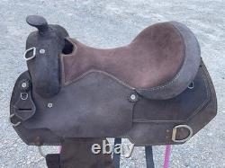 Adult Western Roughout Leather Work Saddle Comfort Ride 15/16/17 Inch