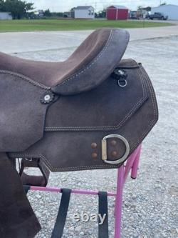 Adult Western Roughout Leather Work Saddle Comfort Ride 15/16/17 Inch