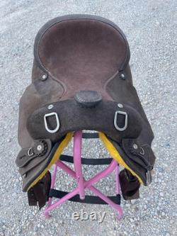 Adult Western Roughout Leather Work Saddle Comfort Ride 15/16/17 Inch