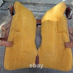 Alamo Saddlery Western Barrel 15 Saddle Zebra Hair-On Seat Tooled Conchos