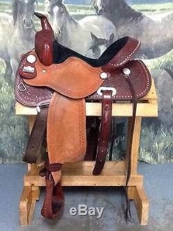 All Leather Mahogany Big Horn Barrel Saddle, 15, Model 1532