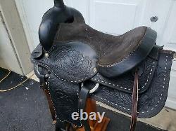 All Leather Western Horse Saddle Blk