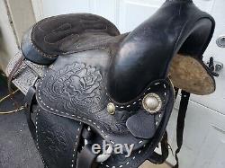 All Leather Western Horse Saddle Blk