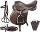 All Purpose Jumping English Horse Leather Saddle With Full Set Bridle Saddle Pad