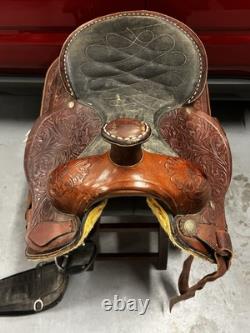 American Professional Western Leather Racing Saddle 16 Seat and 8 Gullet